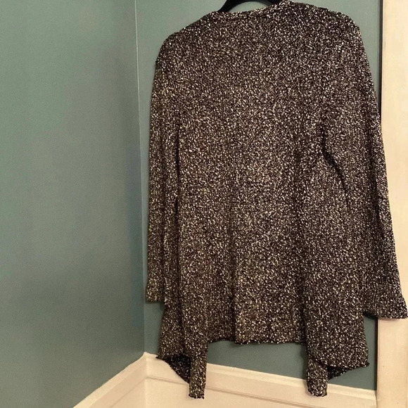 Eileen Fisher black/white 100% cotton open cardigan - long sleeve - medium - Picture 5 of 6